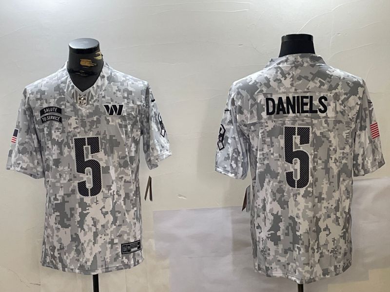 Men Washington Commanders #5 Daniels Nike Arctic Camo 2024 Salute to Service Limited NFL Jersey->indianapolis colts->NFL Jersey